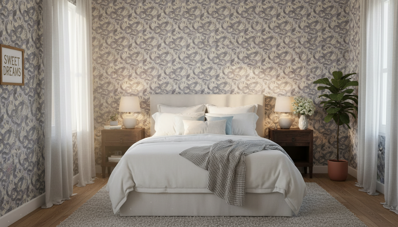 Space Serpent - Sky - Tapet med slingrande ormar och växter