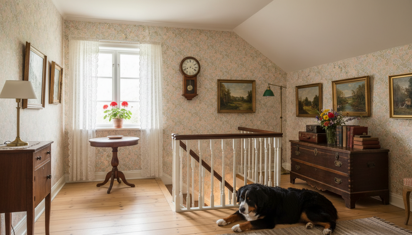 Butterfly Garden half drop - Multi - Romantisk blommig tapet