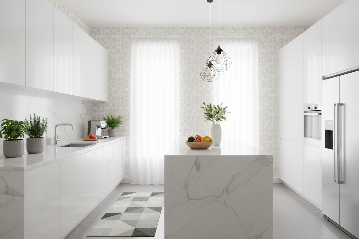 Reval Wallpaper Grönsaksgården - Grå - Kökstapet med grönsaker – högkvalitativ tapet för en personlig och harmonisk vägg