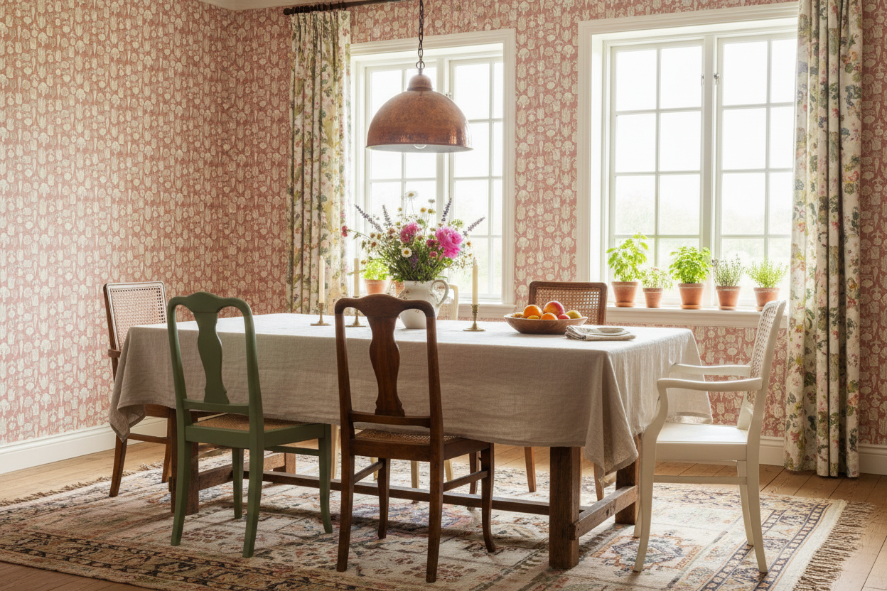 Reval Wallpaper Grönsaksgården - Jord - Kökstapet med grönsaker – högkvalitativ tapet för en personlig och harmonisk vägg