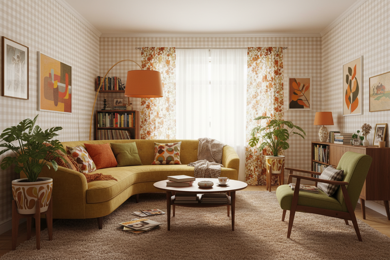Reval Wallpaper Gingham - Beige - Klassisk tapet med rutmönster i beige – högkvalitativ tapet för en personlig och harmoni...