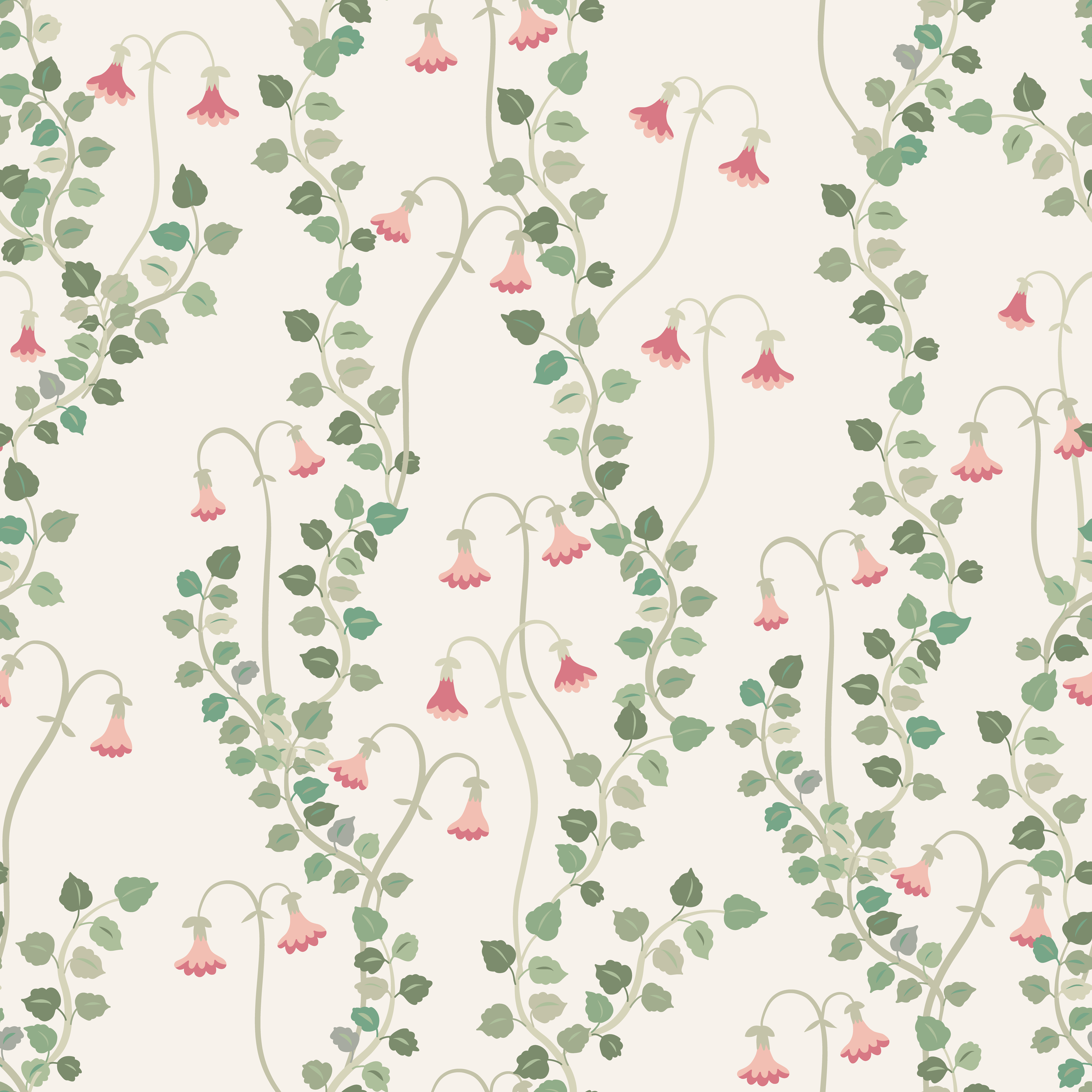 Linnea Borealis - Planta - Klassisk svensk blomstertapet med småländsk landskapsblomma