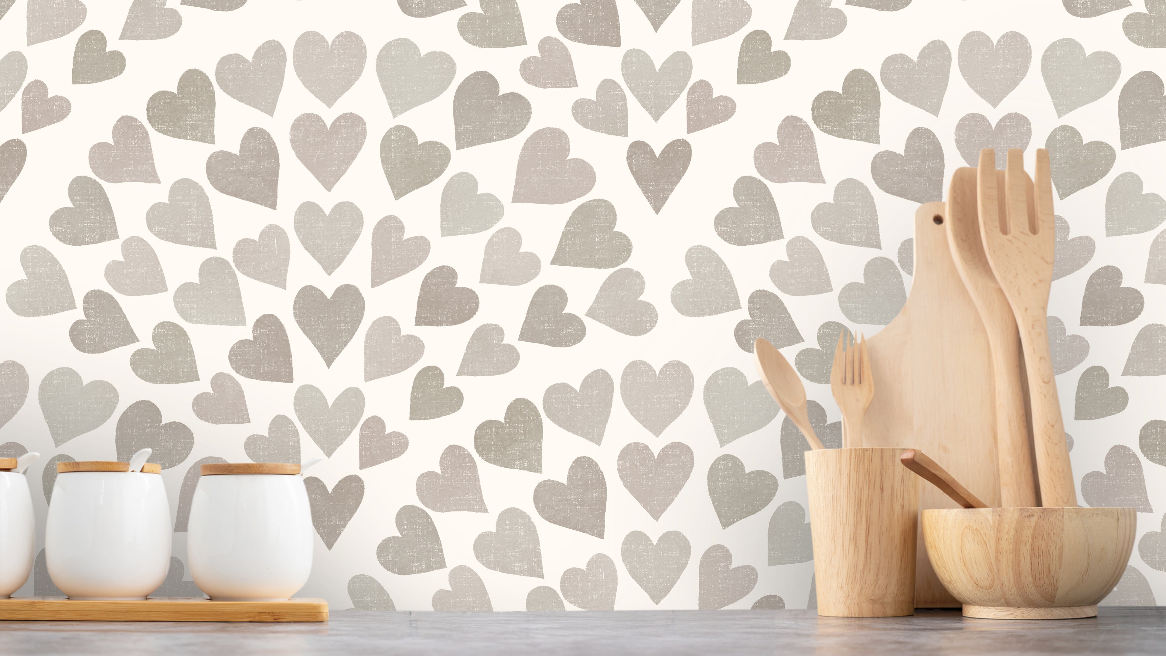 Scallop Hearts - Grey