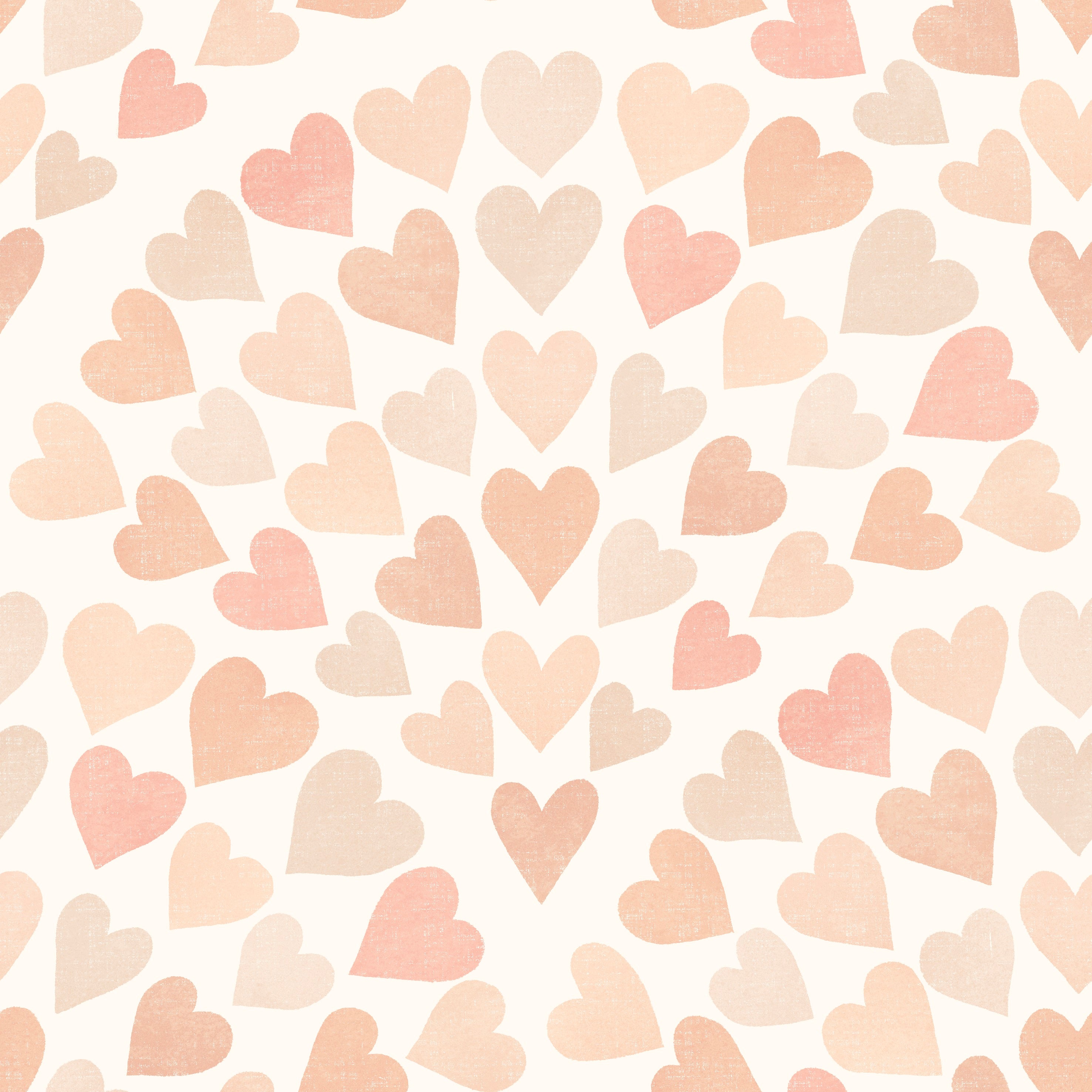 Scallop Hearts - Terracotta - Varm tapet med hjärtmotiv i terracotta-toner