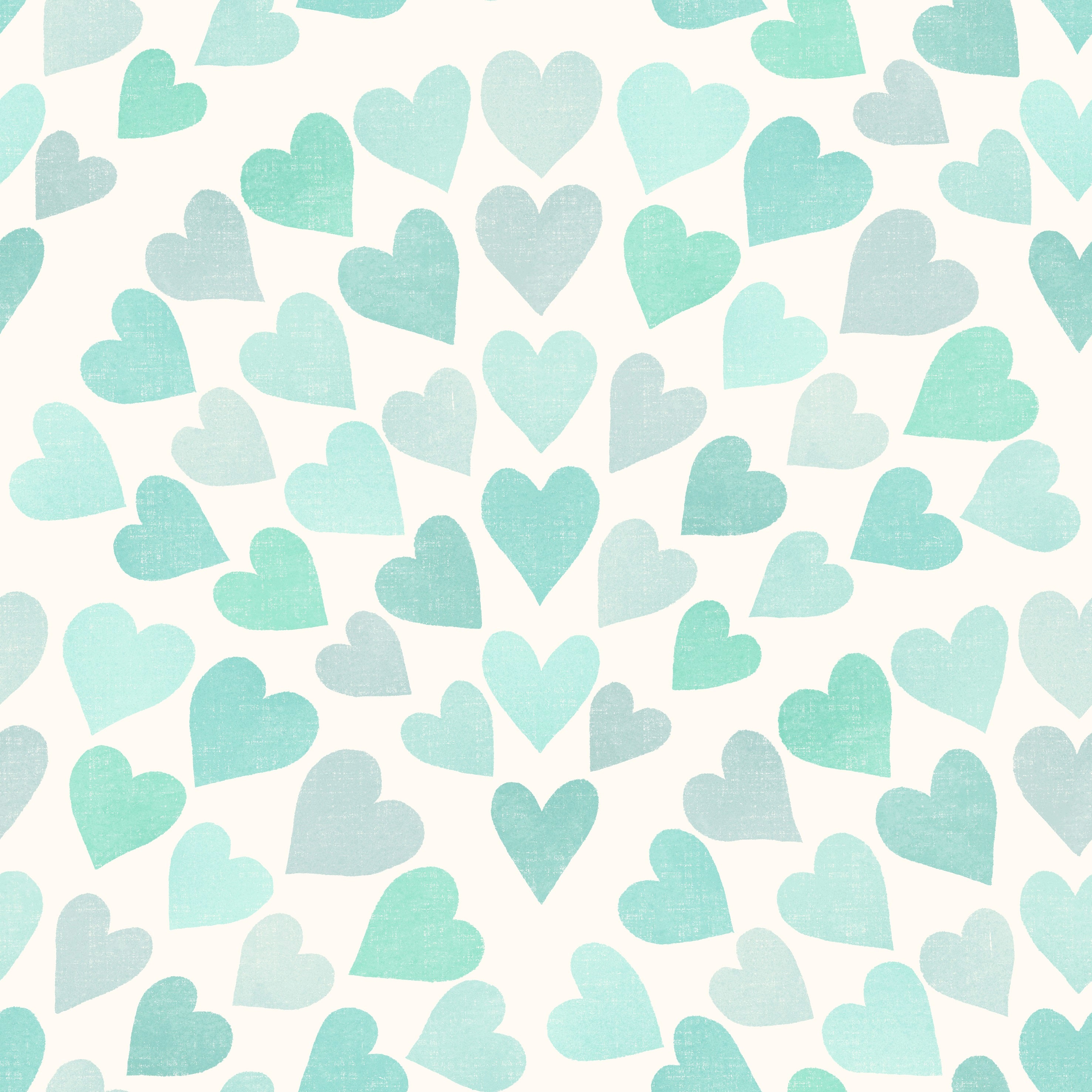 Scallop Hearts - Aqua - Fräsch tapet med hjärtmotiv i turkosa toner