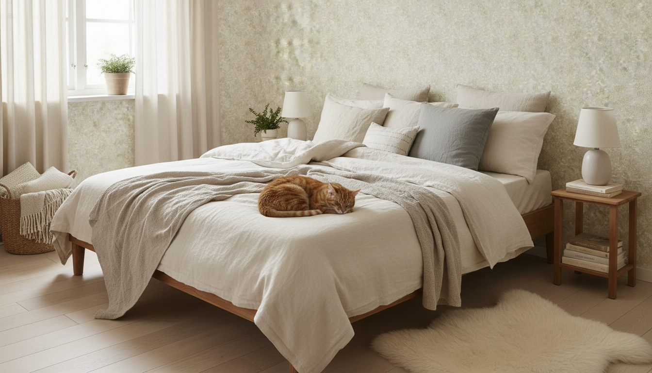 Endless summer - Morning mist – Beige-grå blommig tapet