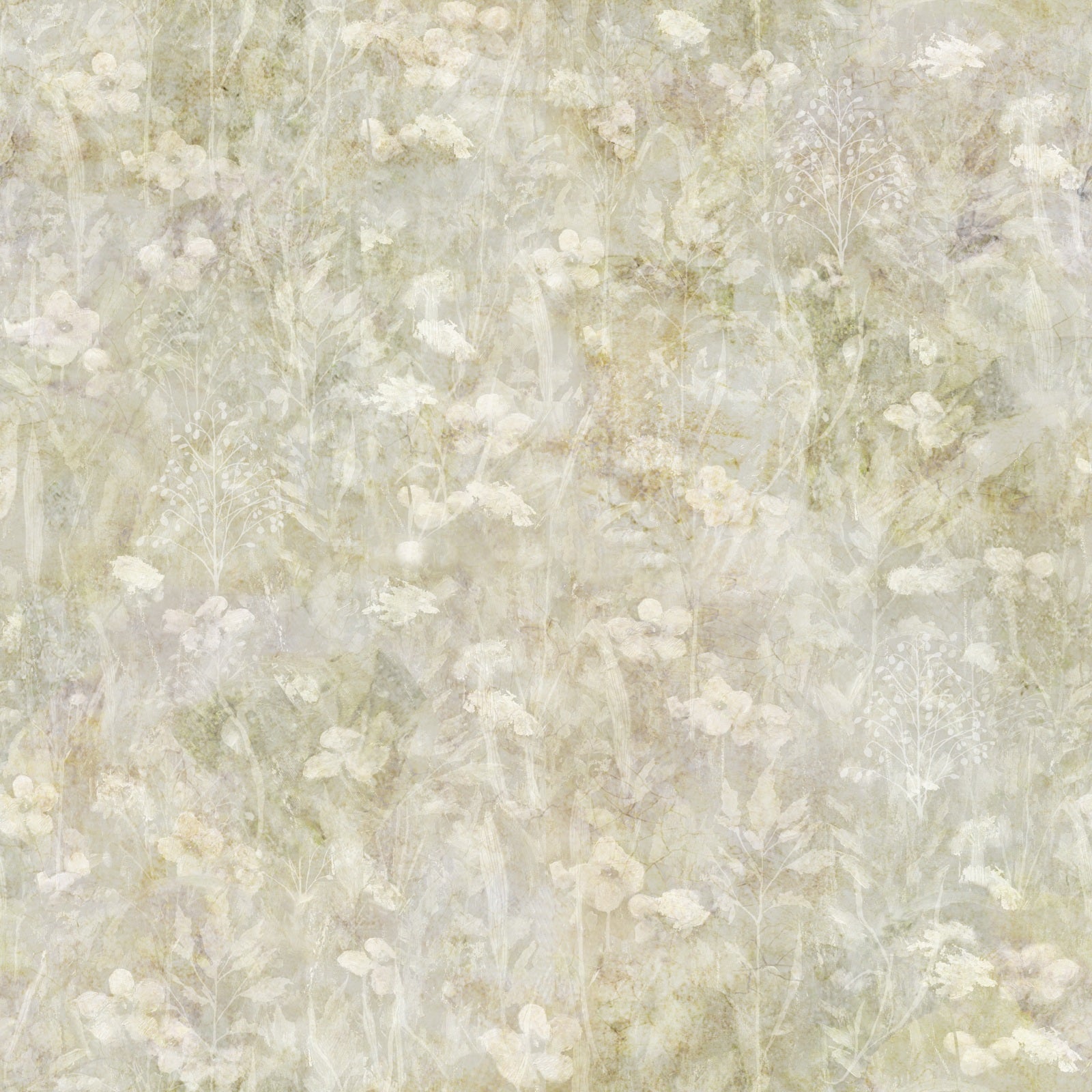 Endless summer - Morning mist – Beige-grå blommig tapet