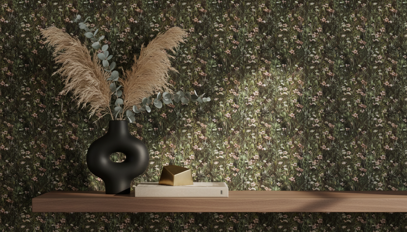 Endless summer - A cloudy day – Mörk blommig tapet