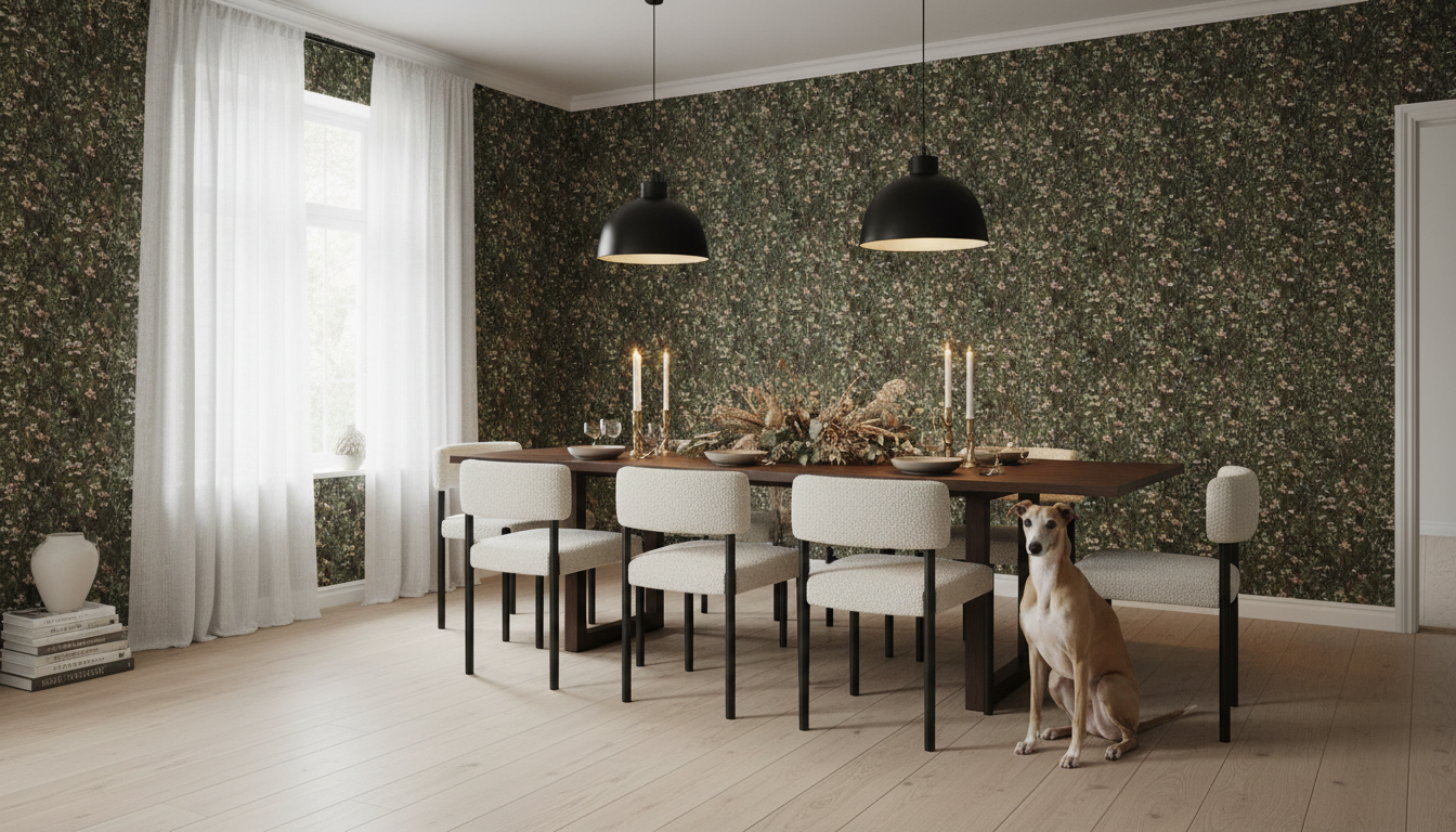 Endless summer - A cloudy day – Mörk blommig tapet