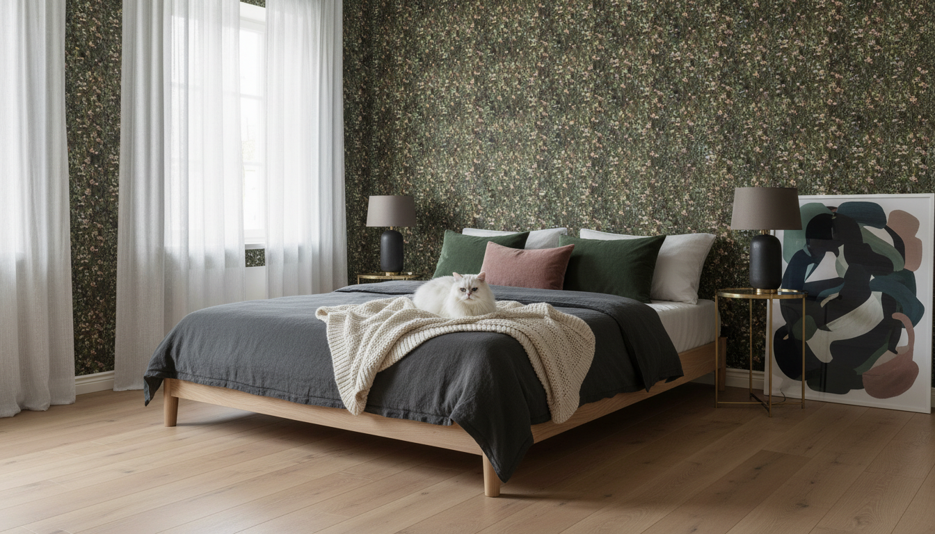 Endless summer - A cloudy day – Mörk blommig tapet