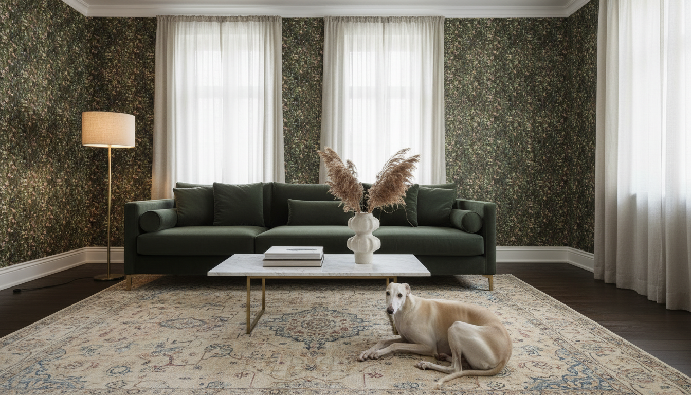 Endless summer - A cloudy day – Mörk blommig tapet