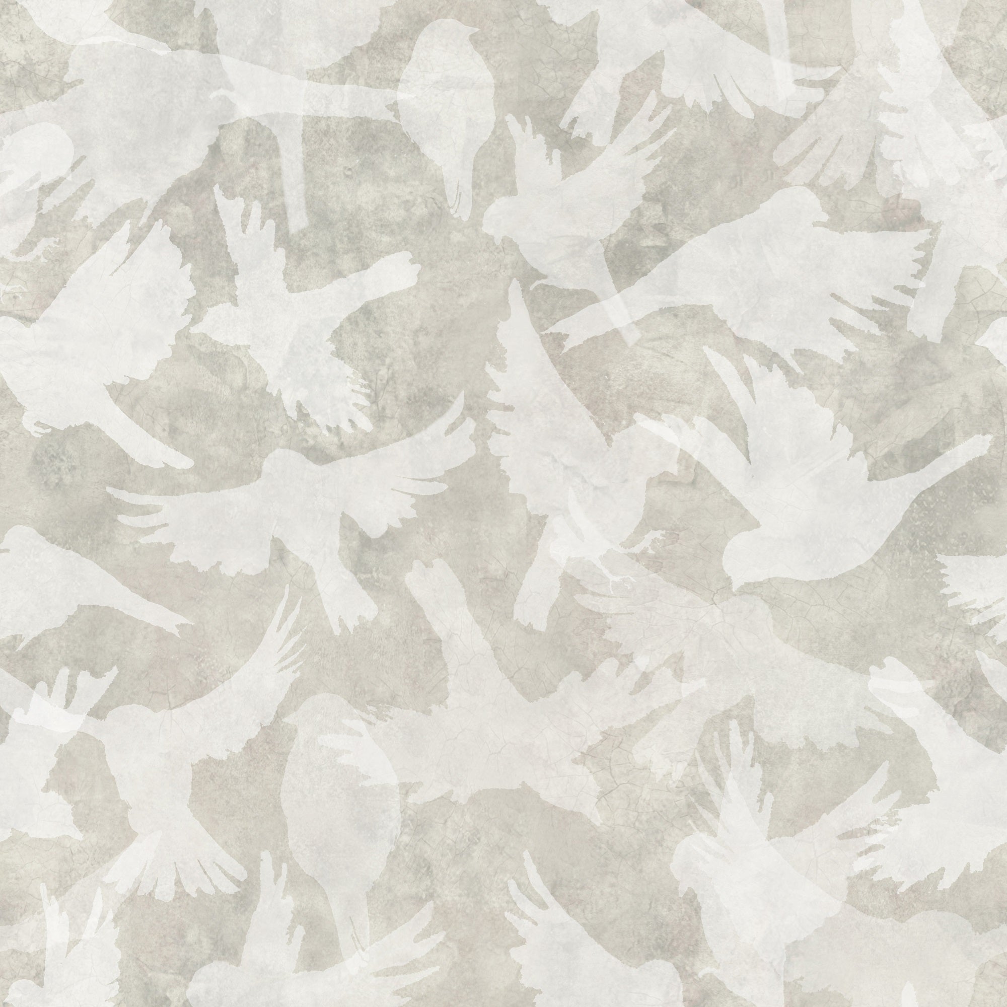 Fåglar - Beige - Naturlig beige tapet med fågelmotiv i skandinavisk design
