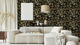 Fåglar - Amber - Elegant tapet med fågelmotiv i varma amber-toner