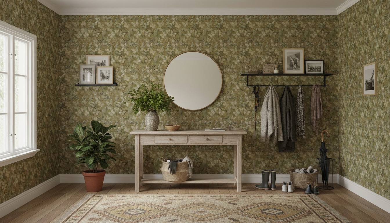 Mariposa - Earth - Fjärilstapet i akvarell med melerad bakgrund