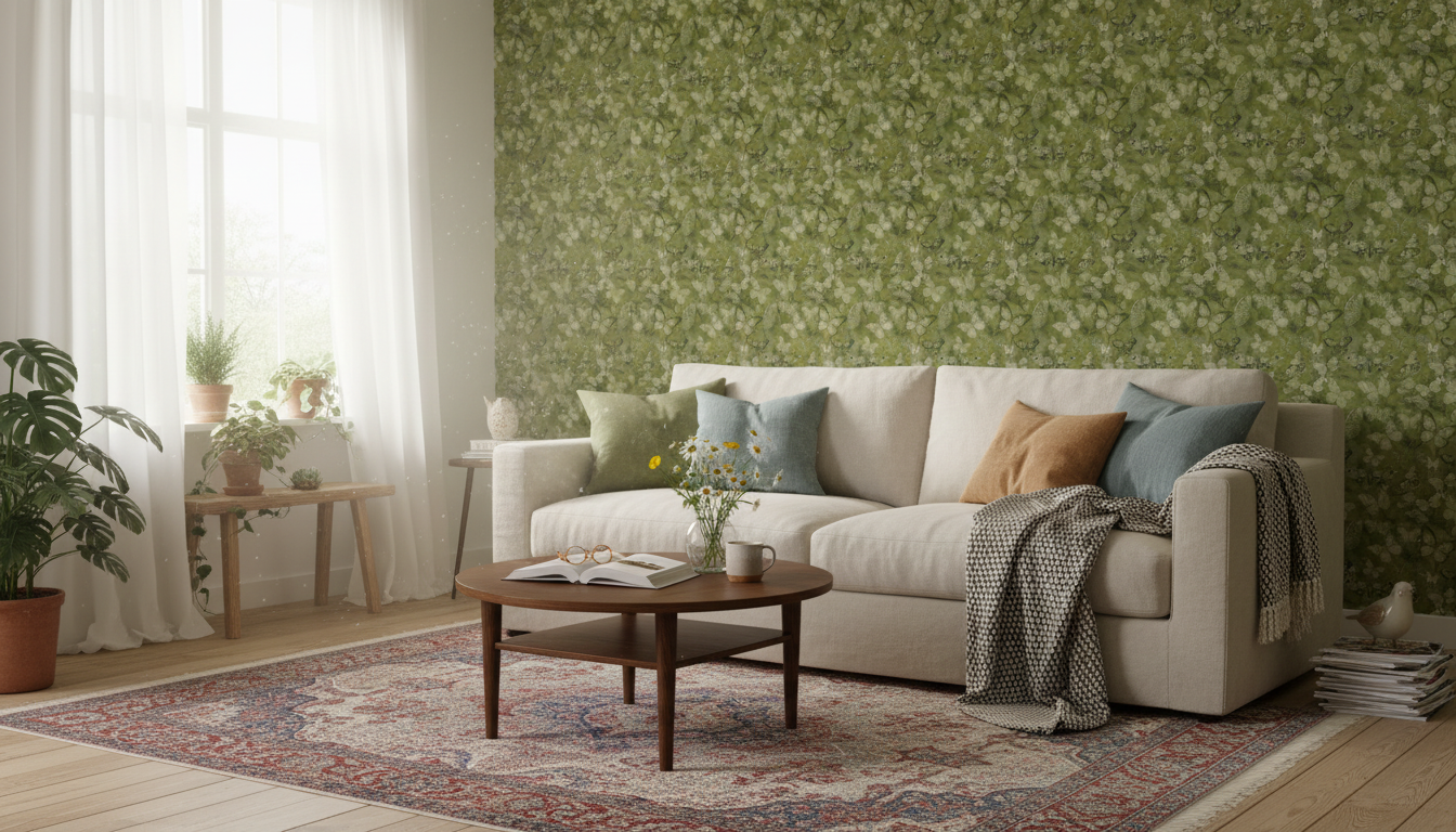 Mariposa - Kiwi – Tapet med handmålade fjärilar