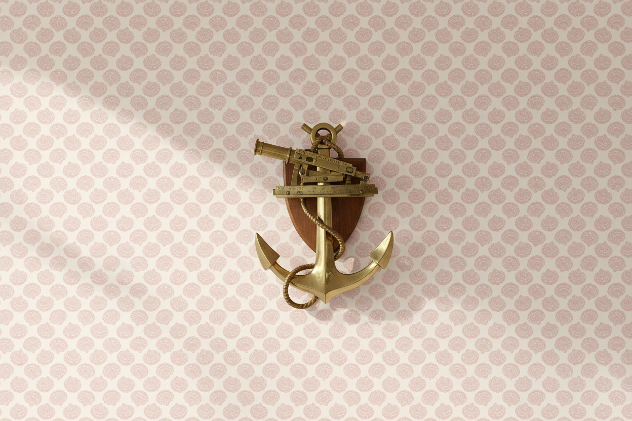 Vongole - Light Pink - Elegant tapet med musselskal i pastellrosa