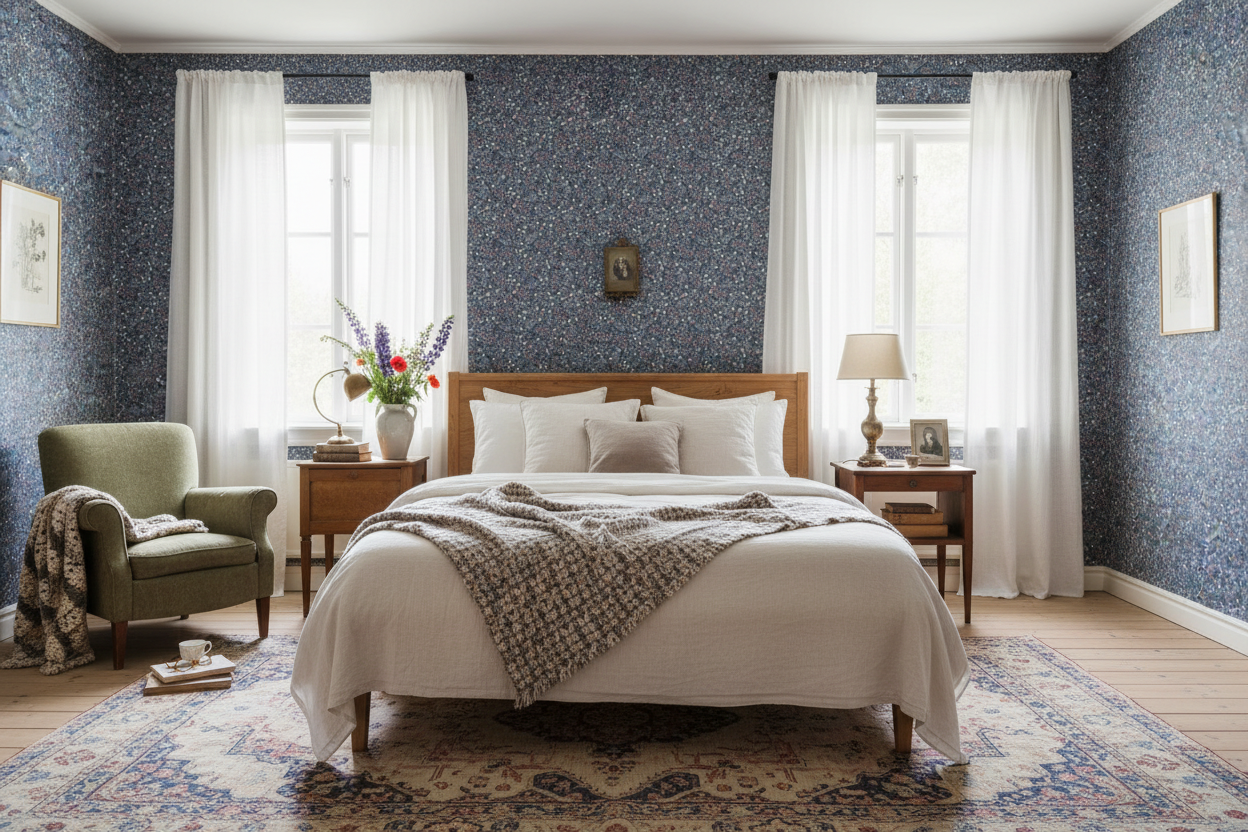 Undergrowth - Midnight – Romantisk tapet med skogsblommor