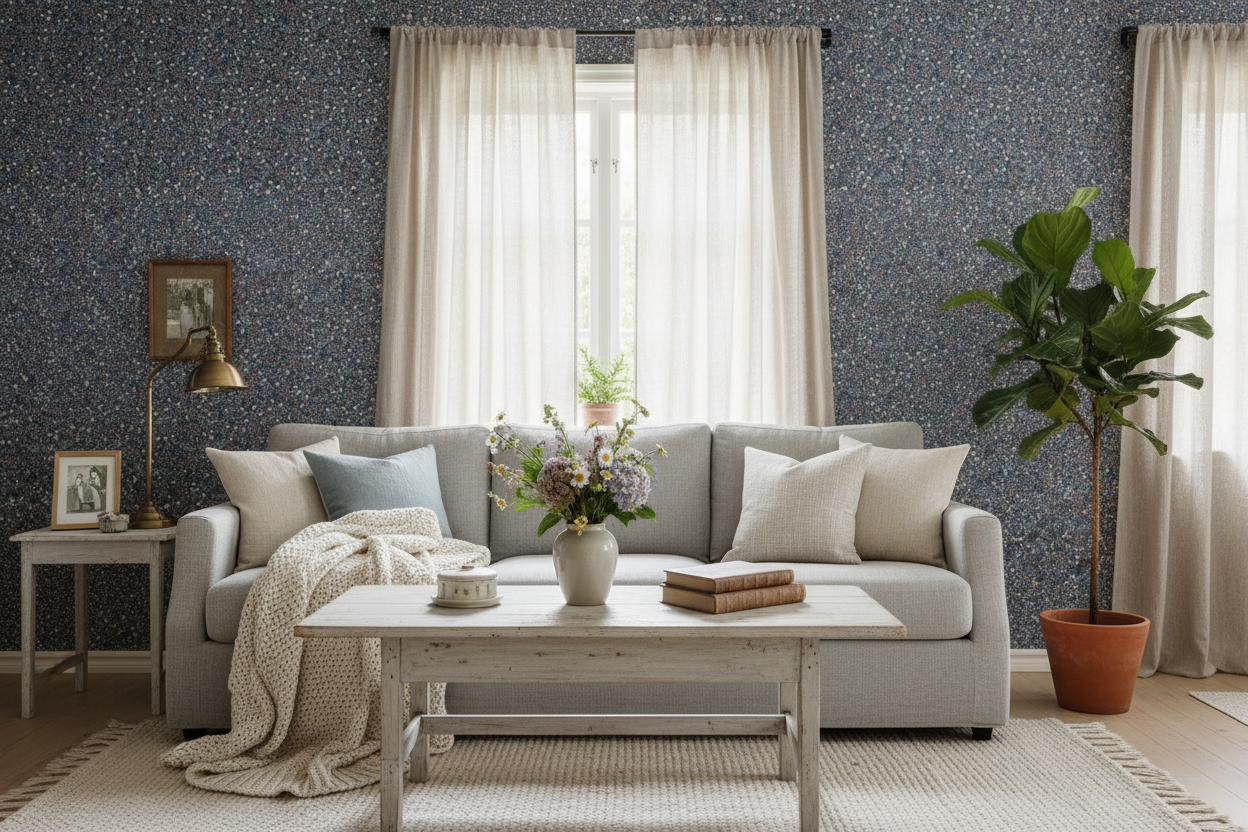 Undergrowth - Midnight – Romantisk tapet med skogsblommor