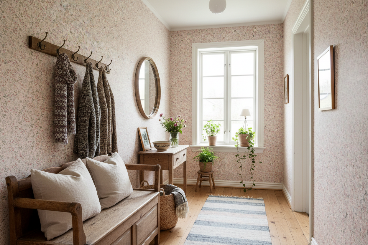 Undergrowth - Pink – Romantisk tapet med skogsblommor