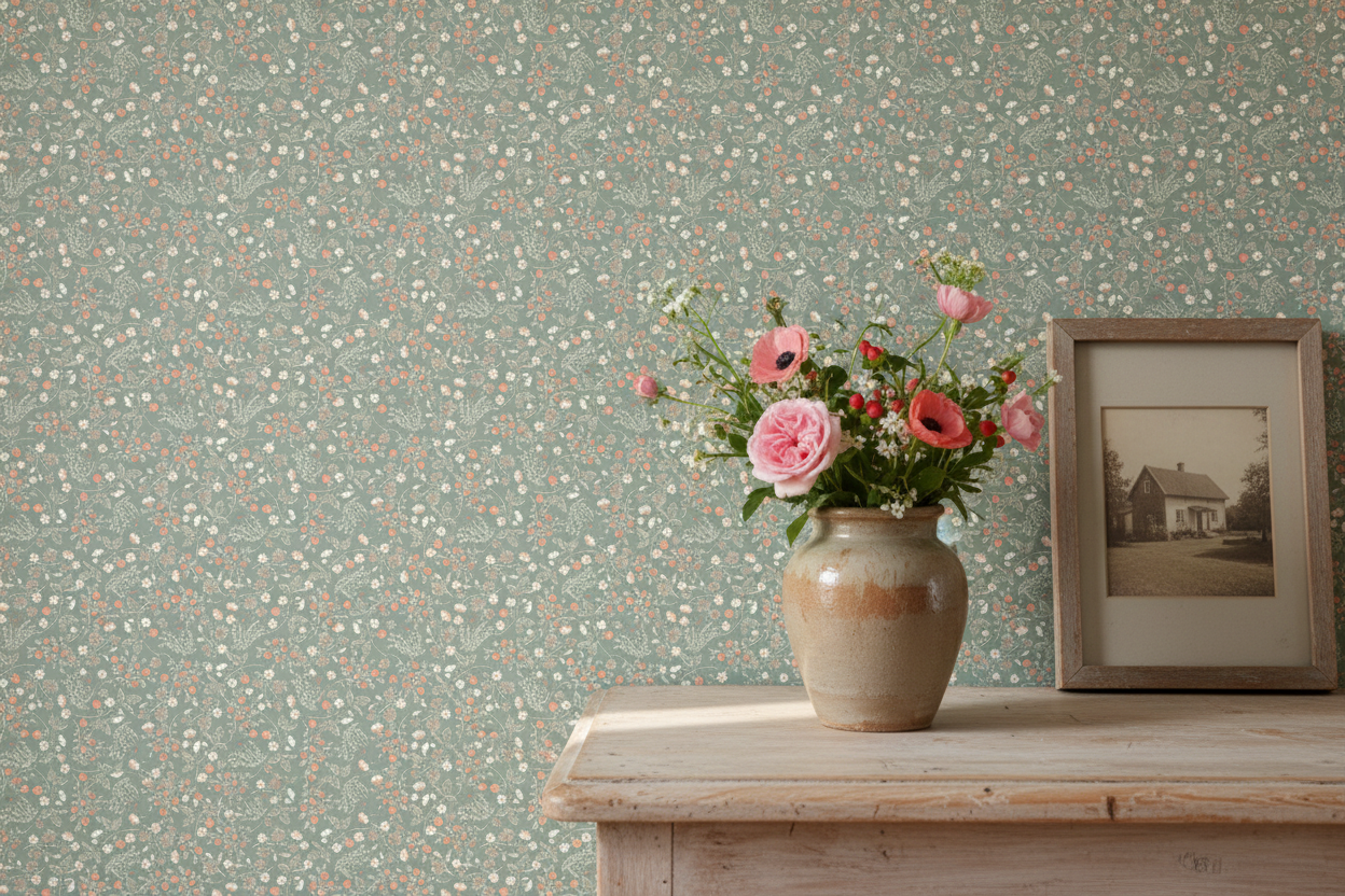 Undergrowth - Greenery – Romantisk tapet med skogsblommor