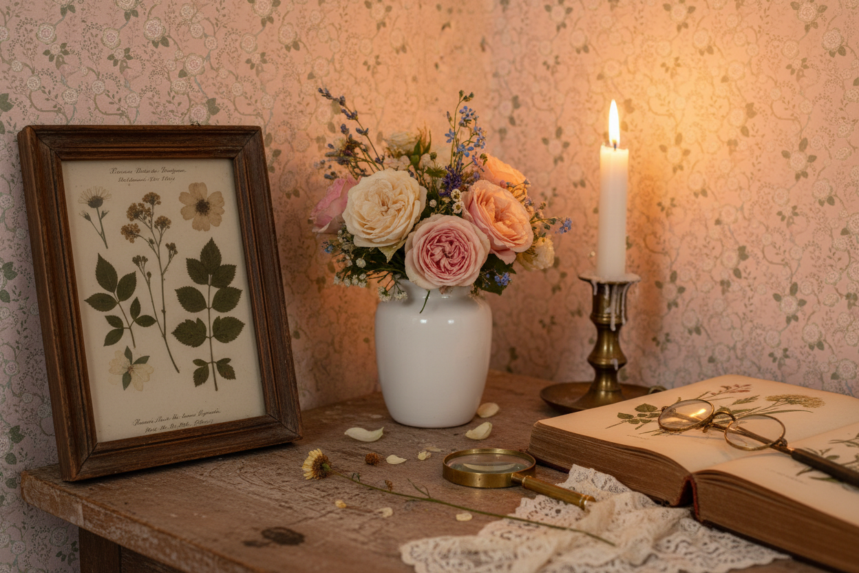 Reval Wallpaper Epiphany - Ljusrosa - Romantisk tapet med fåglar och blommor – högkvalitativ tapet för en personlig och ha...