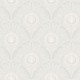 Peacock Plume Damask - Pearl Gray - Elegant gray wallpaper with peacock feather pattern