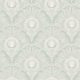 Peacock Plume Damask - Sage Green - Calm green wallpaper with a peacock feather pattern