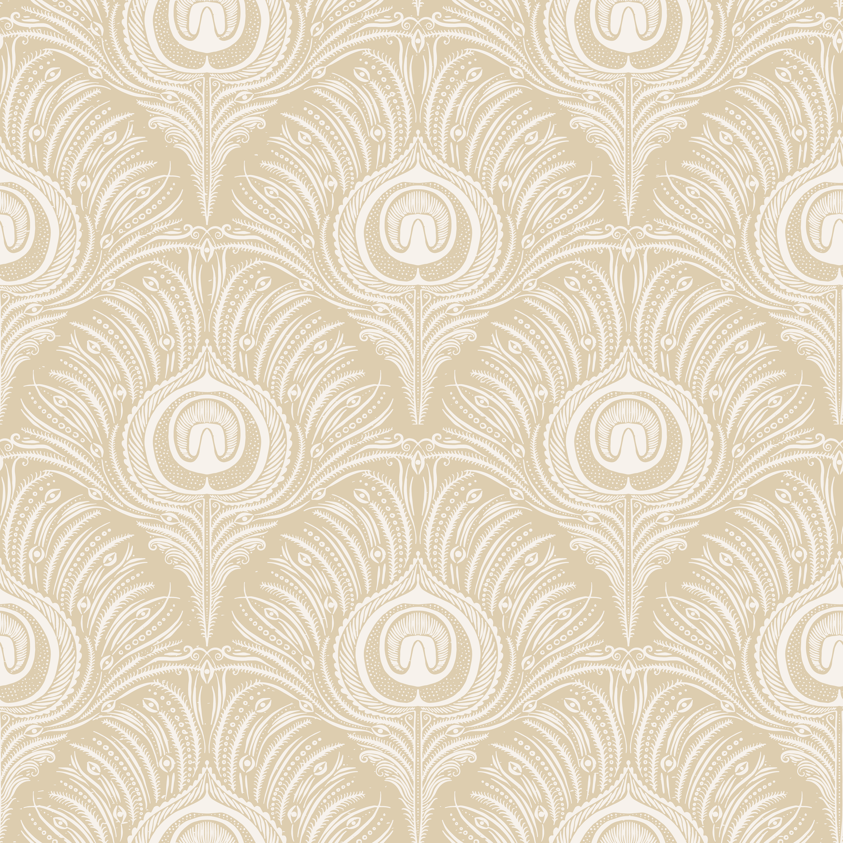 Peacock Plume Damask - Honey