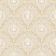 Peacock Plume Damask - Honey - Warm yellow wallpaper with peacock feather pattern