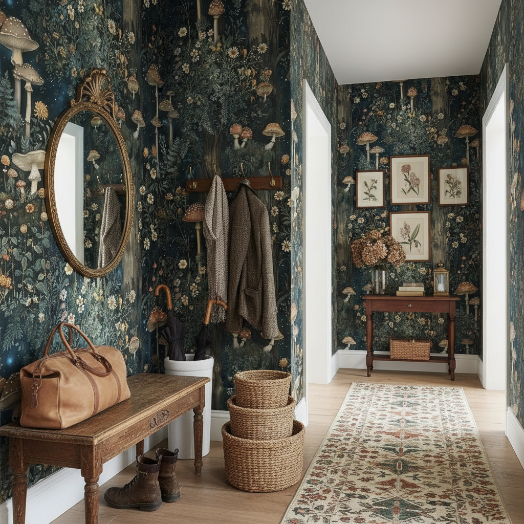 Svampskog - Vertikal - Magisk skogsvägg inspirerad av John Bauer