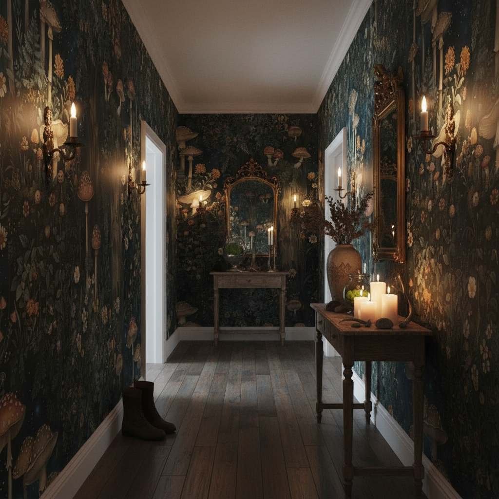 Svampskog - Vertikal - Magisk skogsvägg inspirerad av John Bauer