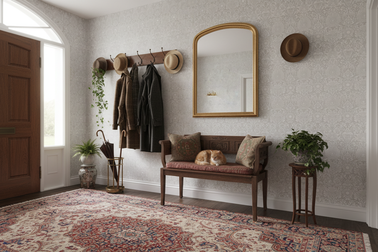 Reval Wallpaper Timeless Blooms - Grå - Klassisk blommig tapet med tidlös elegans – högkvalitativ tapet för en personlig o...