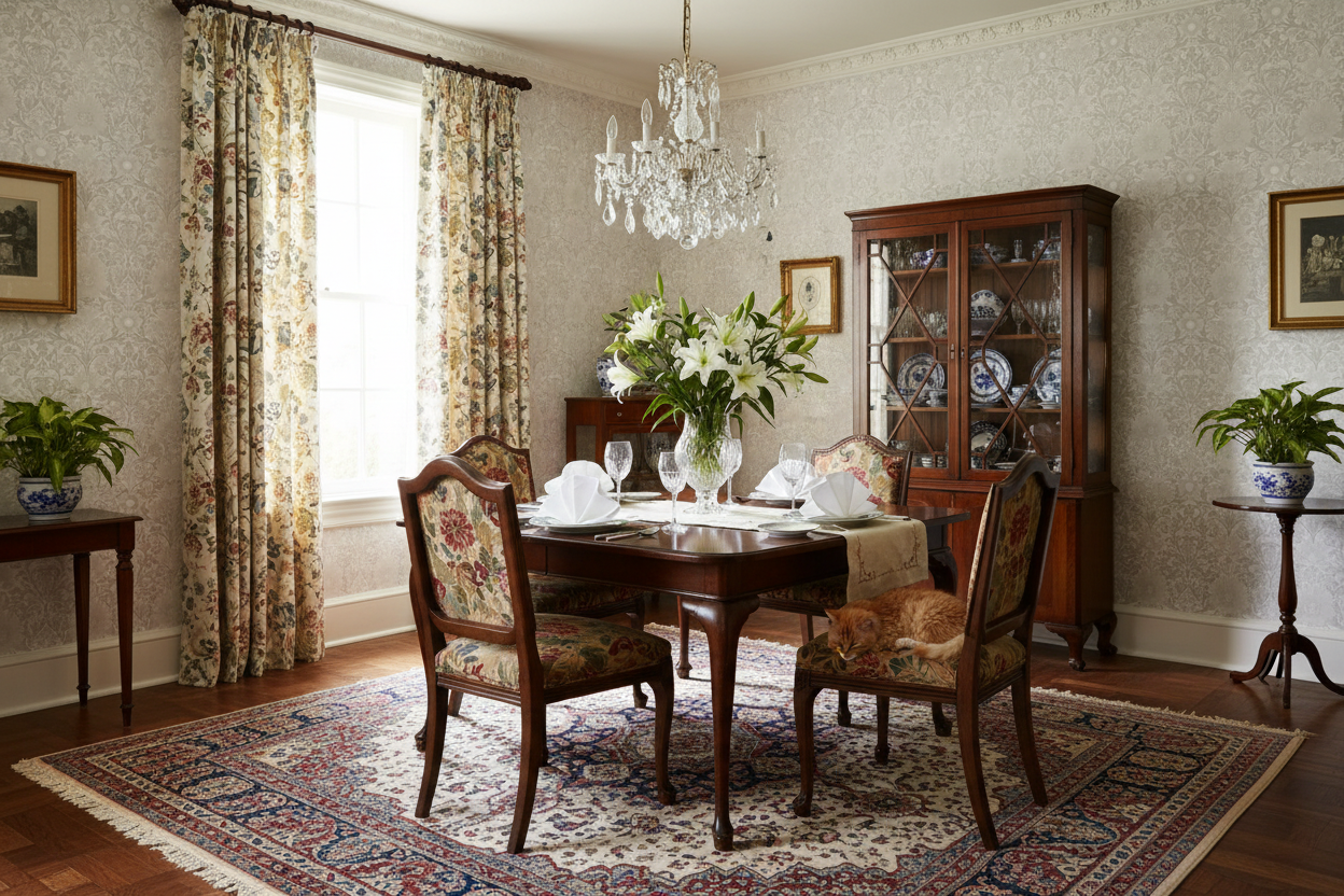 Timeless Blooms - Grå - Klassisk blommig tapet med tidlös elegans