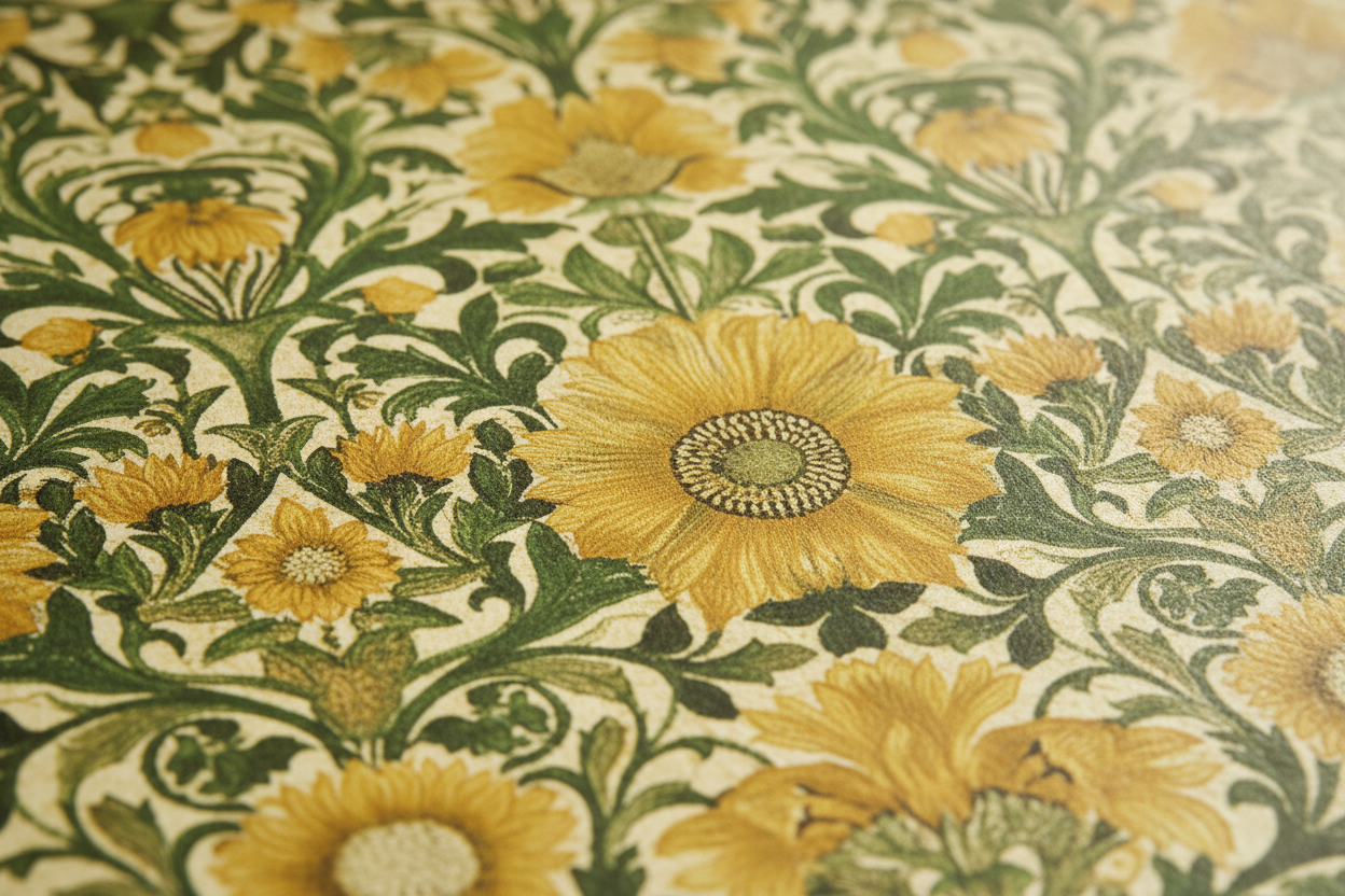 Reval Wallpaper Timeless Blooms - Gul - Klassisk blommig tapet med tidlös elegans – högkvalitativ tapet för en personlig o...