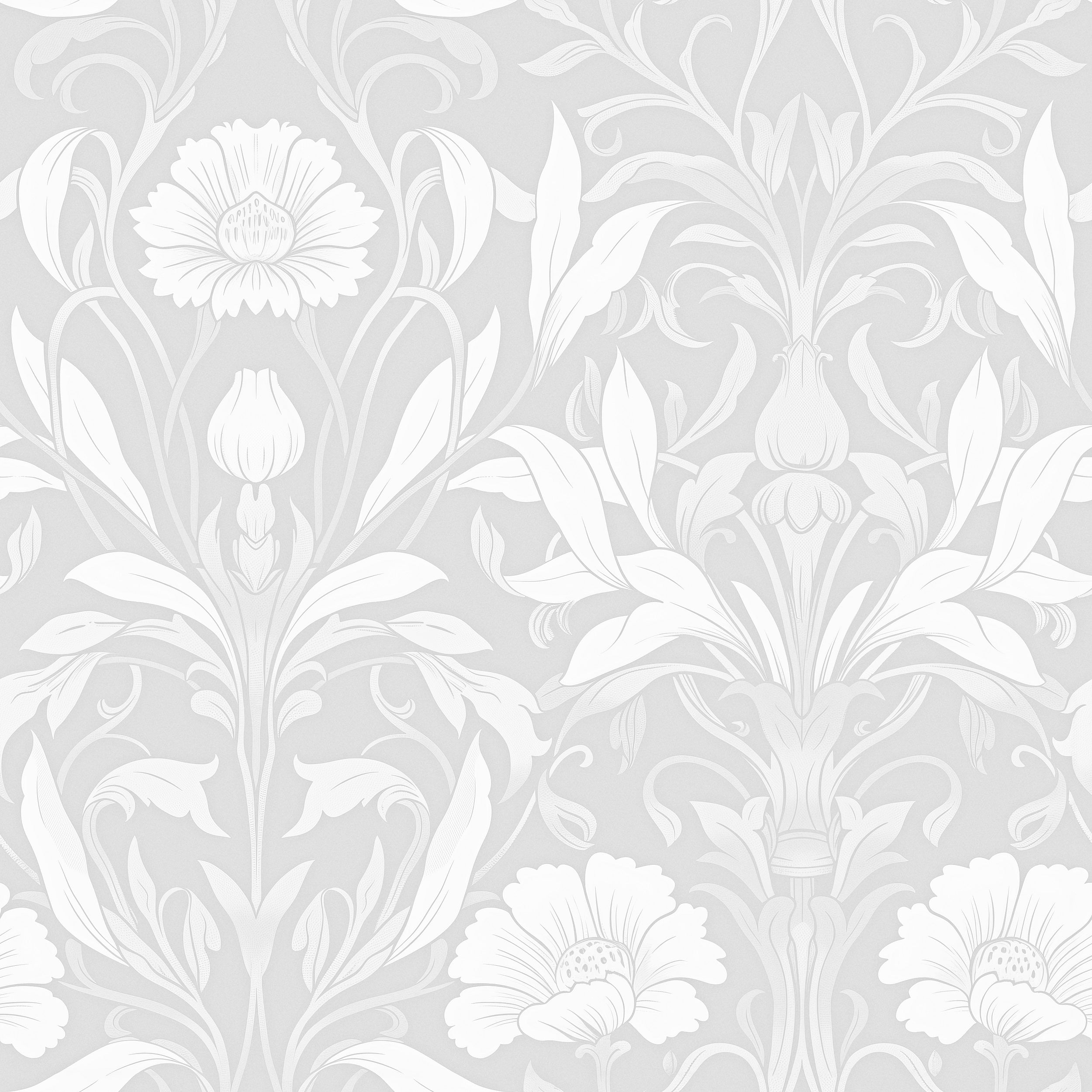Isabelle - Grå – Klassisk tapet med engelsk elegans och detaljerade blommönster