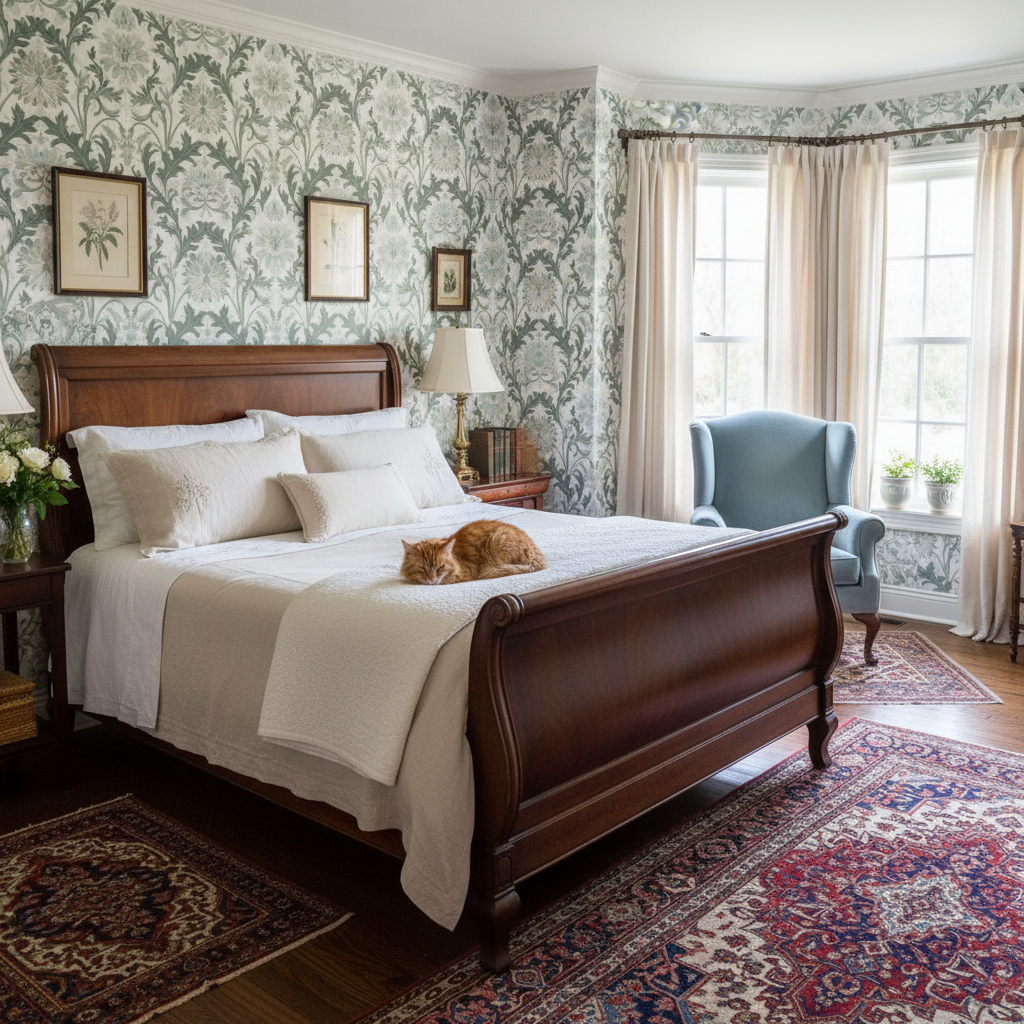 Jennie - Grå-vit - Elegant tapet med lotusblomma och blad