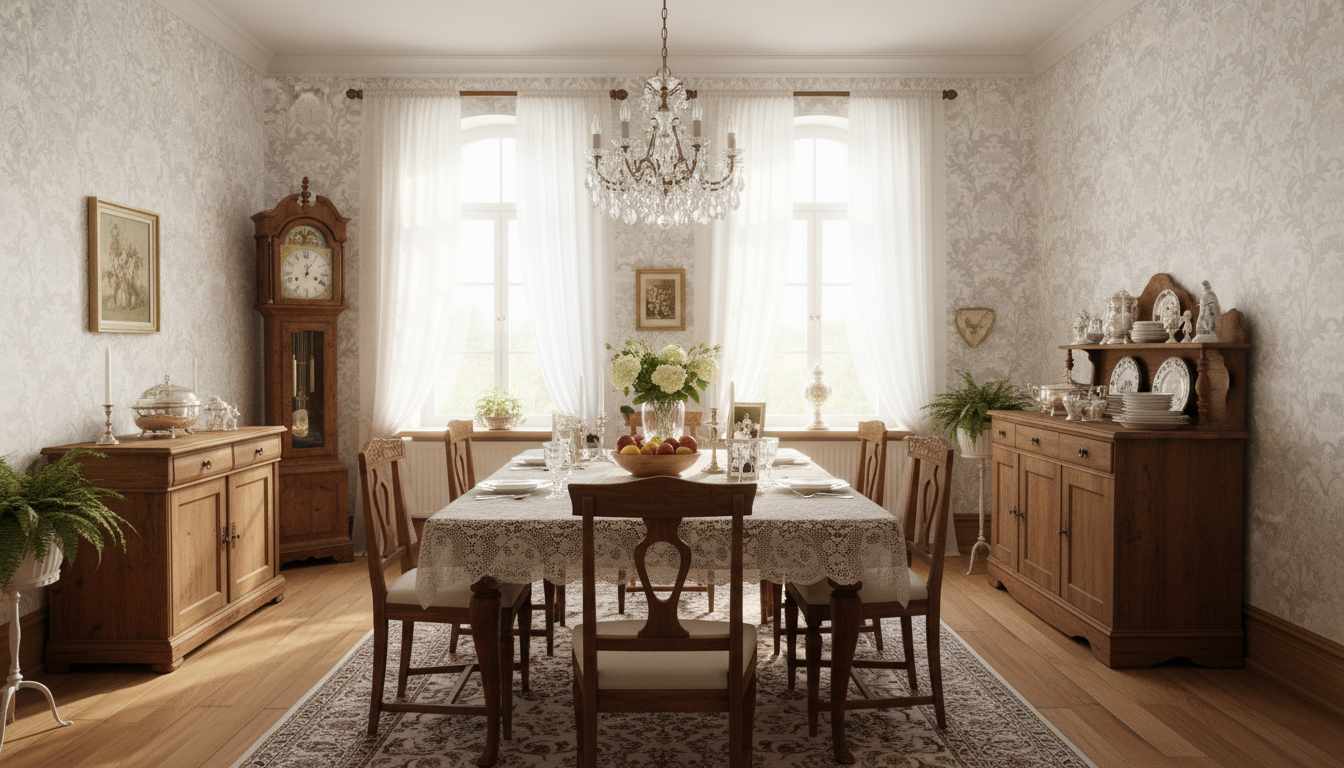 Jennie - Grå - Botanisk tapet med blommor och blad