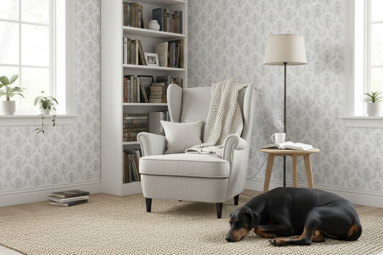 Spring Crocus - Grey – Scandinavian Greyscale Floral Wallpaper