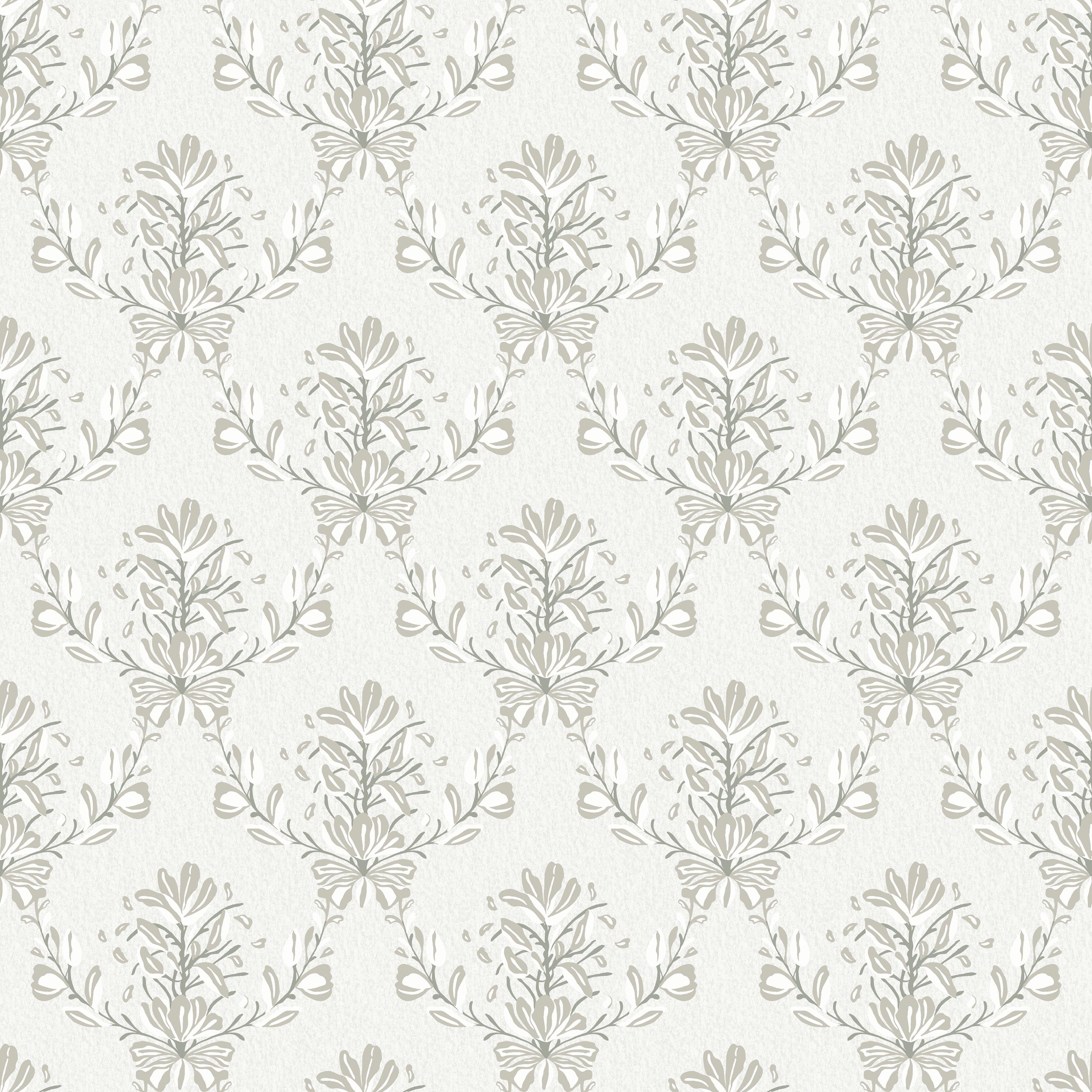 Spring Crocus - Grey – Scandinavian Greyscale Floral Wallpaper