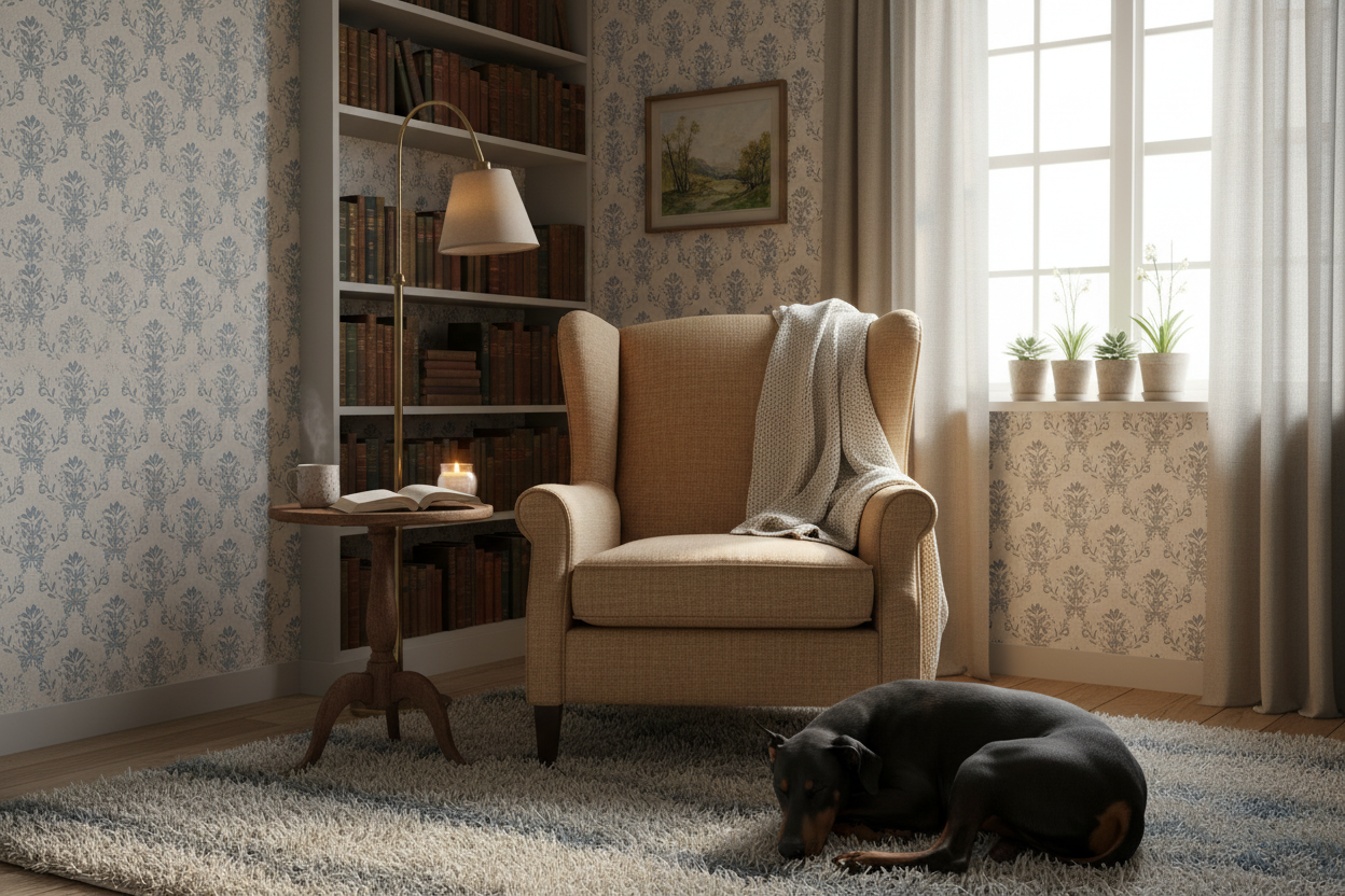 Spring Crocus - Blue – Scandinavian floral wallpaper in shades of blue