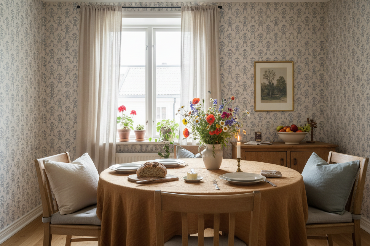 Spring Crocus - Blue – Scandinavian floral wallpaper in shades of blue