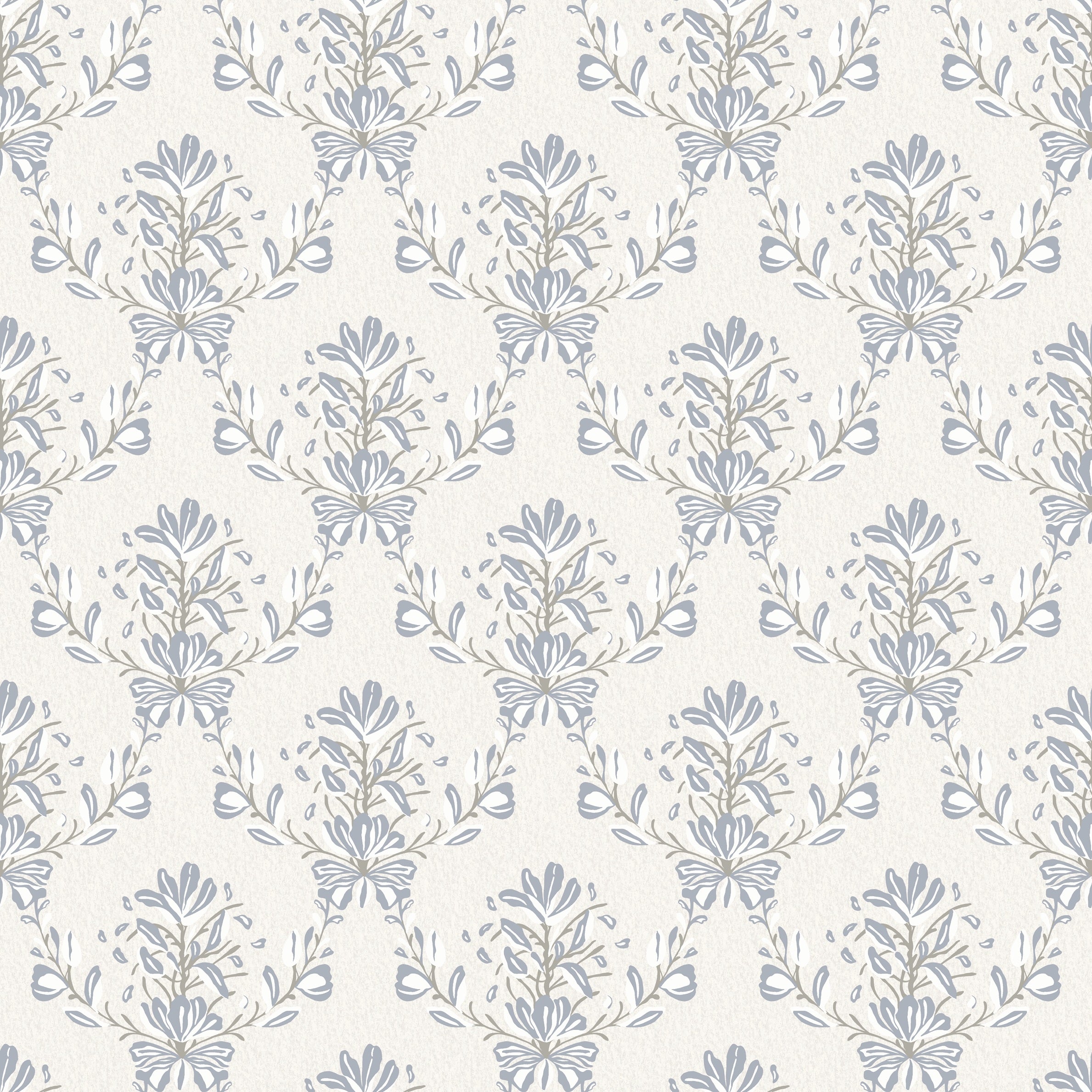 Spring Crocus - Blue – Scandinavian floral wallpaper in shades of blue