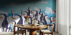 Busy Penguin Colony