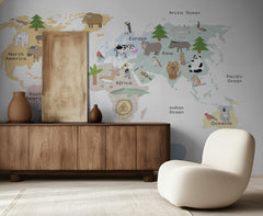 Cute Animal World Map