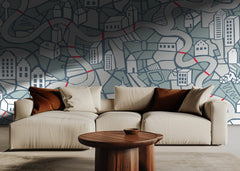 Urban River City Map