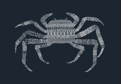 Wall mural Crab Blue Poster Blue – fototapet med unikt motiv som skapar en inspirerande fondvägg