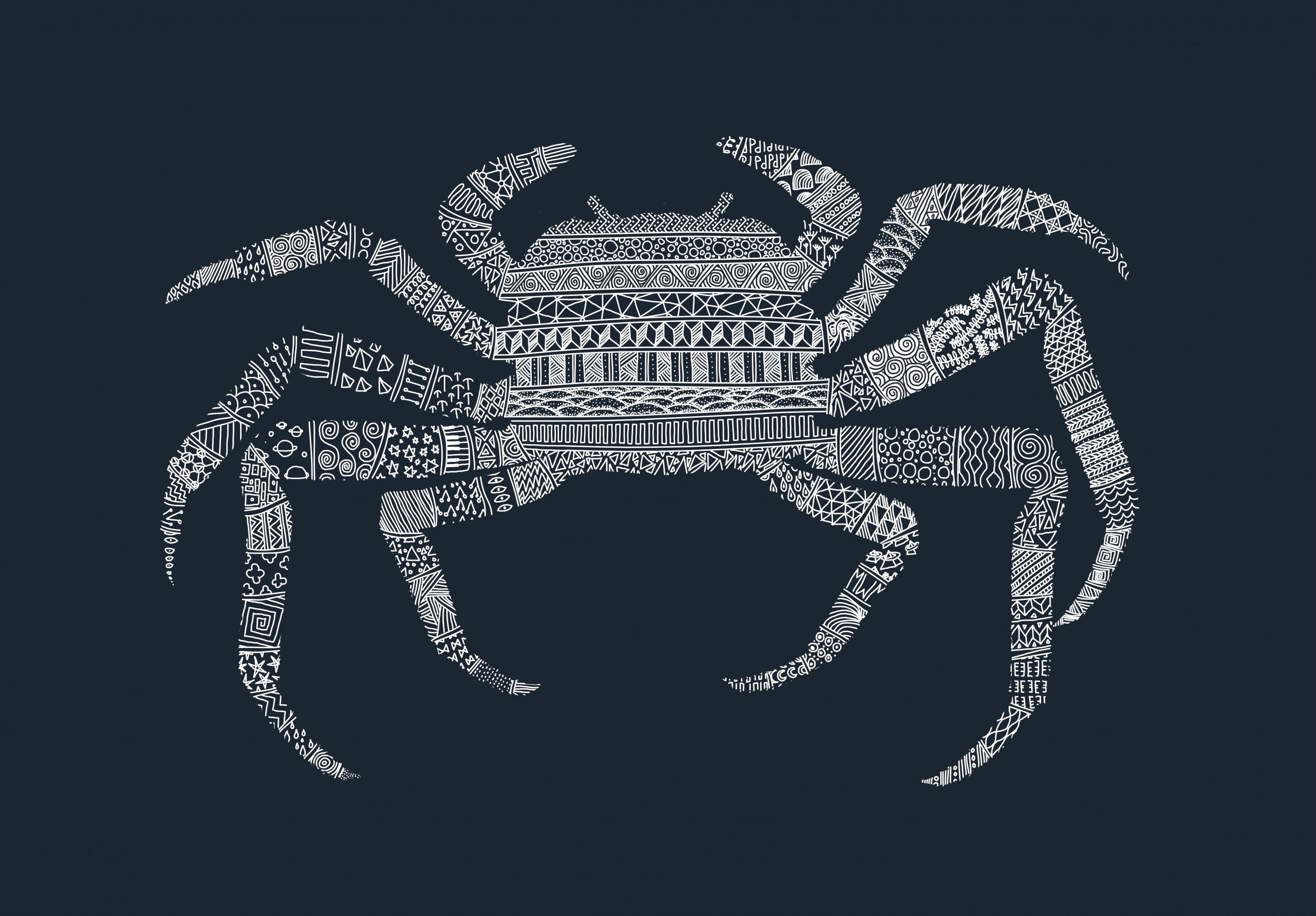 Crab Blue Poster Blue