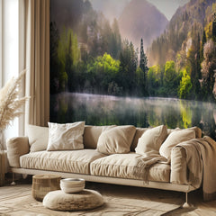 Misty Spring Lake Reflection