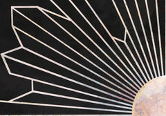 Wall mural Gold geometric sun rays mural black – fototapet med unikt motiv som skapar en inspirerande fondvägg