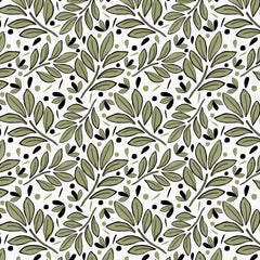 Wall mural Lushy Leaves Olive Green On Olive – fototapet med unikt motiv som skapar en inspirerande fondvägg